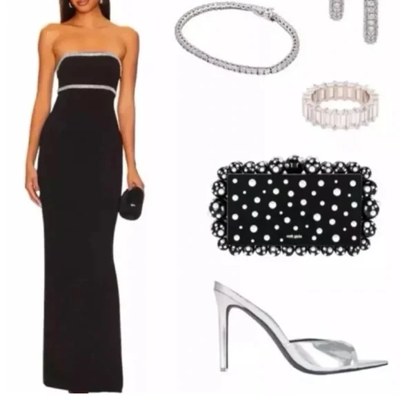 New Lovers & Friends Elegant Black Strapless Dress - Picture 6 of 8